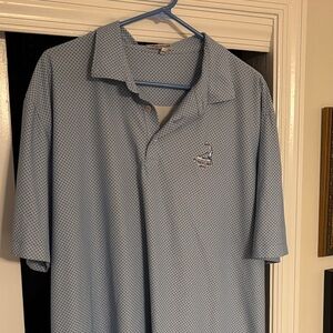 Peter Millar Light Blue Patterned Polo Shirt